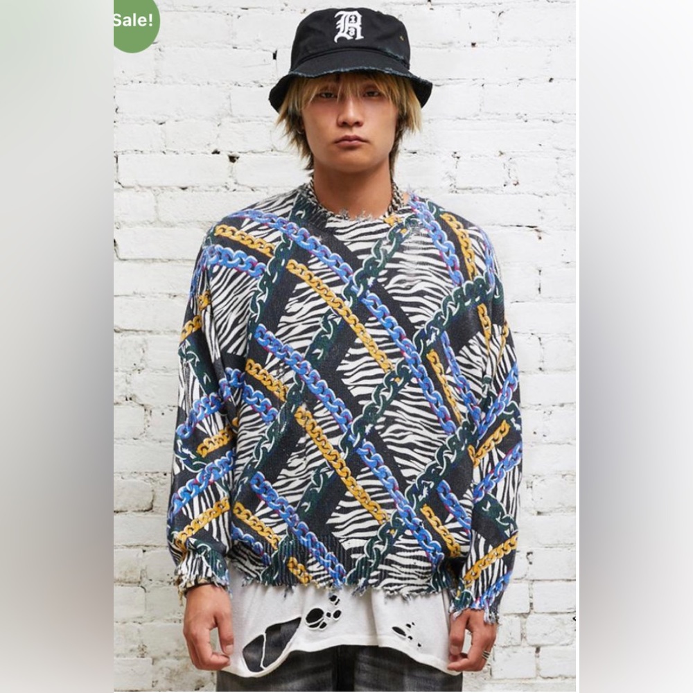 R13 Chained Zebra Sweater. Size small